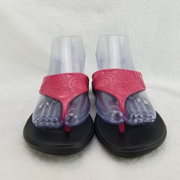 ✅Okabashi Thong Sandals Pink/Black Flip Flops Women’s  Small/5-6 Summer Shoes - Picture 4 of 10